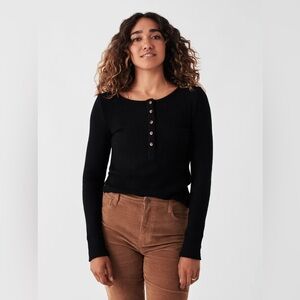 FAHERTY Legend Rib Gila Henley - Black | Medium